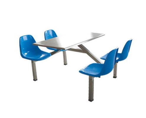 Four Stainless Steel Dining Table and Chair