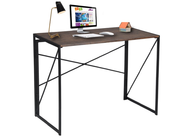 طاولة دراسة سطح المكتب مصنوعة من خشب MDF وطاولة معدنية قابلة للطي